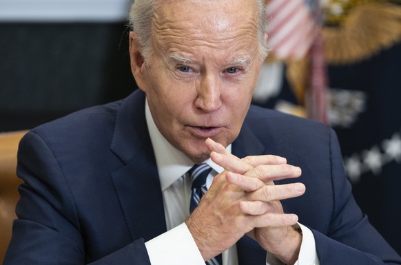 President Joe Biden speaks during a meeting on combating fentanyl, in the Roosevelt Room of the White House, Tuesday, Nov. 21, 2023, in Washington.  (AP Photo/Evan Vucci) Joe Biden