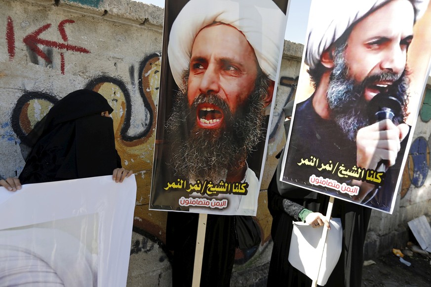 Unter den 47 Hingerichteten befindet sich auch der schiitische Geistliche Nimr al-Nimr, hier auf einem Plakat im Jemen (2014).