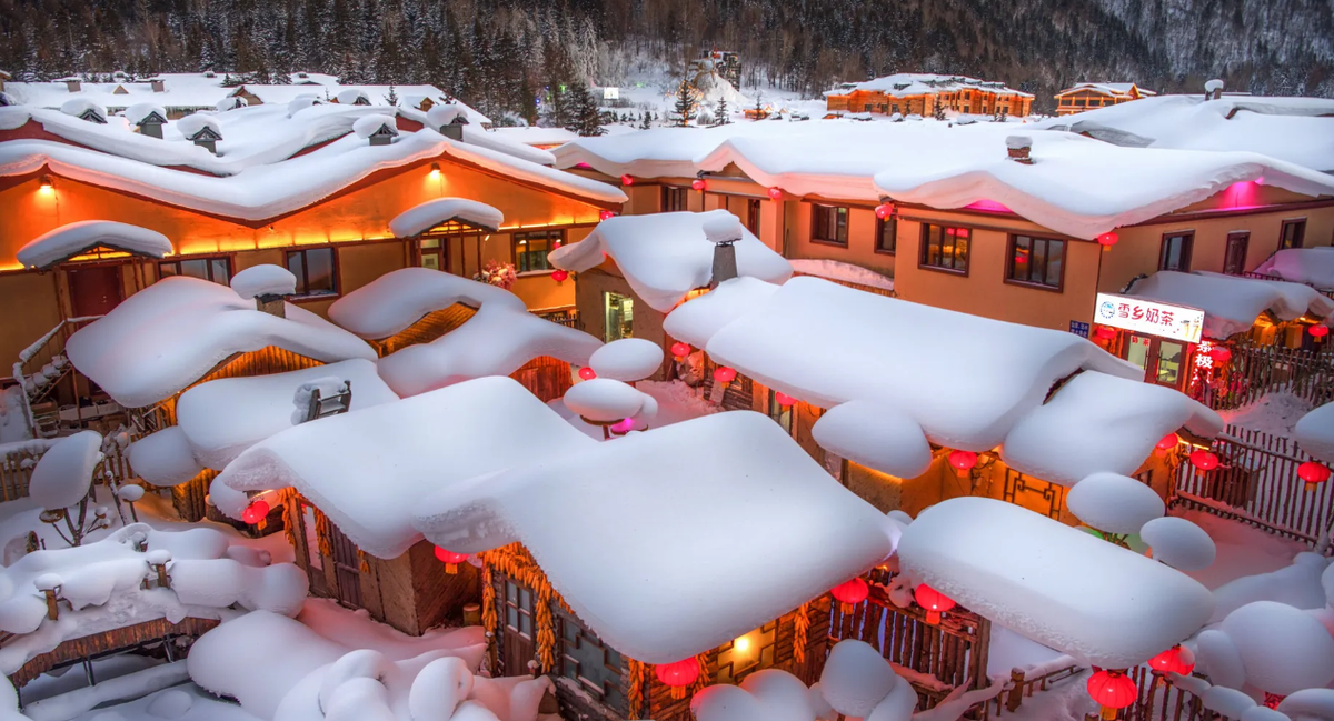 snow village chengdu china