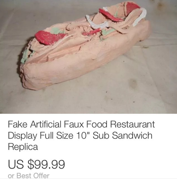 Fake, künstliche Essens-Darstellung, Full-Size 10-Inches-Sandwich-Replik.