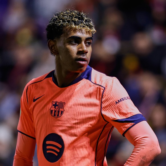 Barcelona's Lamine Yamal looks on during the Copa del Rey soccer match between Guadalajara and Barcelona in Guadalajara, Spain, Tuesday, Dec. 16, 2025. (AP Photo/Rudy Garcia)
Spain Copa del Rey S ...