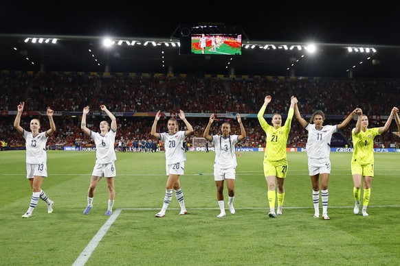 KEYPIX - Switzerland&#039;s react after losing the UEFA Women&#039;s EURO 2025 quarterfinals soccer match between Spain and Switzerland at the Wankdorf stadium in Bern, Switzerland, Friday, July 18, 2 ...