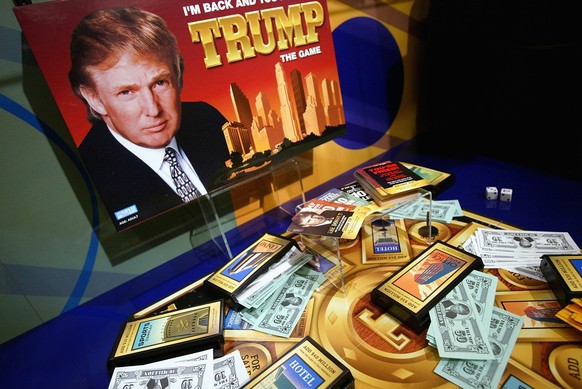 NEW YORK - OCTOBER 5: The new Parker Brothers board game Trump is displayed at the Toy Industry Association &amp; Toy Wishes Holiday Preview show October 5, 2004 in New York City. The second annual ho ...