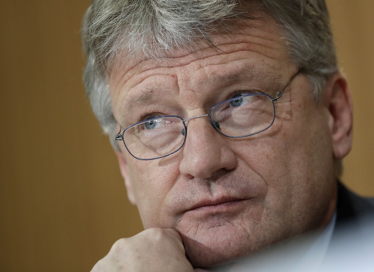 AfD co-chairman Joerg Meuthen attends a press conference of the 'Alternative for Germany' party in Berlin, Germany, Thursday, March 9, 2017. (AP Photo/Michael Sohn)