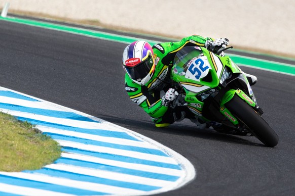 PHILLIP ISLAND, AUSTRALIA - FEBRUARY 22: Jeremy Alcoba ESP riding for Kawasaki SSP Team during the Australian Motul FIM World Superbike Championships at the Phillip Island Grand Prix Circuit on Februa ...