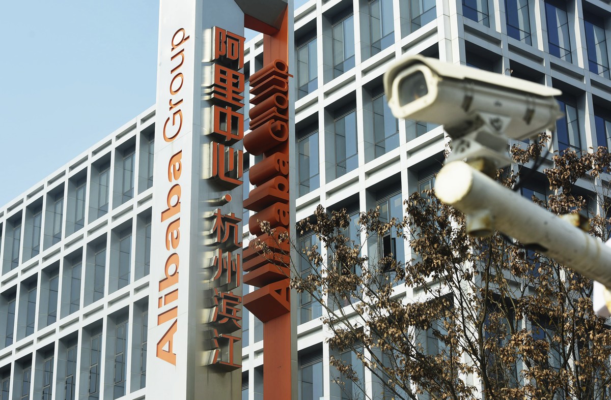 The logo for Alibaba Group is seen at the company's headquarters in Hangzhou in eastern China's Zhejiang Province, on Dec. 24, 2020. Chinese regulators announced Saturday, April 10, 2021 tha ...