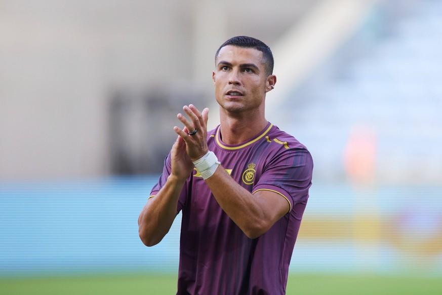 July 17, 2023, FARO, FARO, PORTUGAL: Cristiano Ronaldo of Al Nassr gestures during Algarve Trophy football match played between Real Club Celta de Vigo and Al Nassr FC at Algarve stadium on July 17, 2 ...