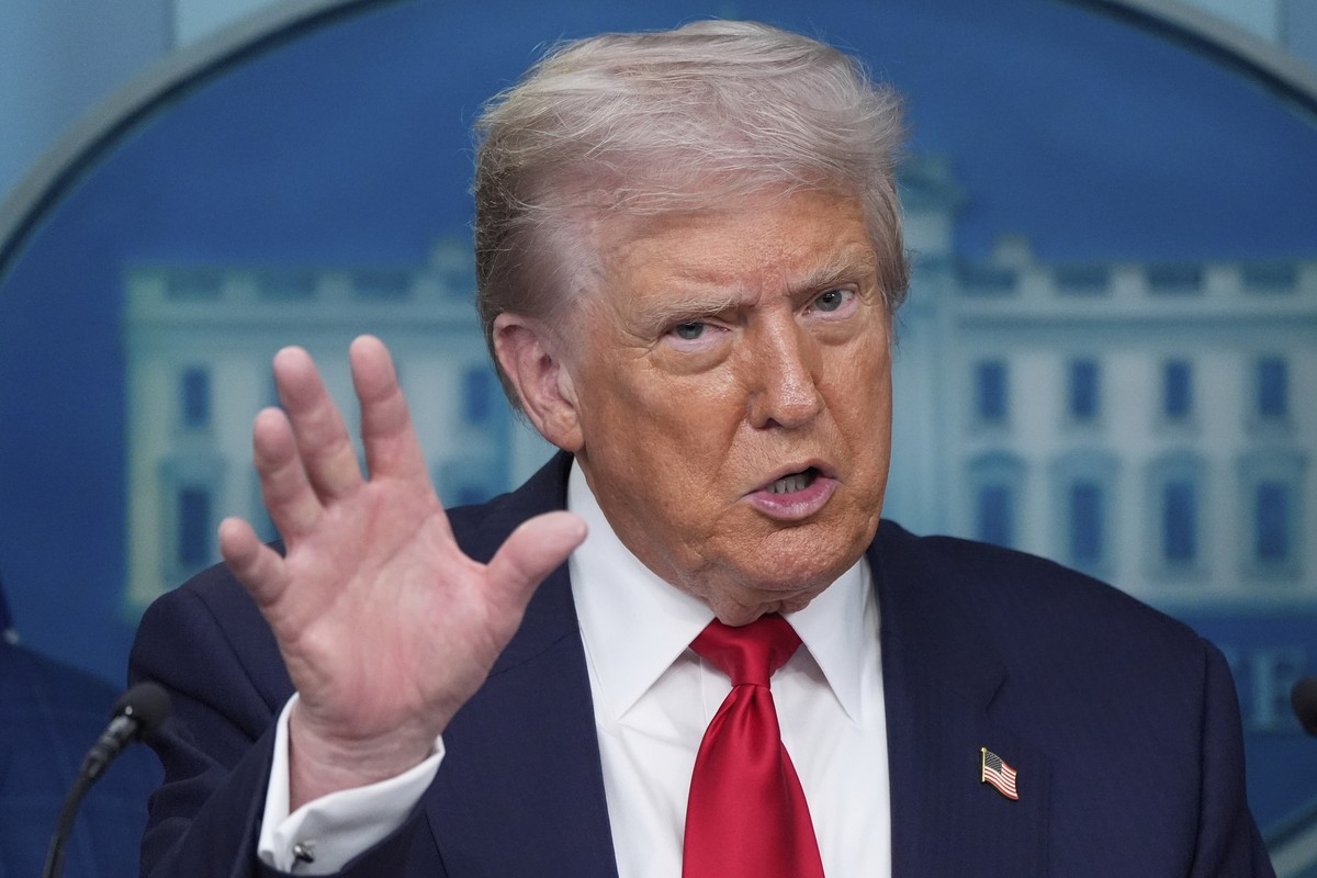 President Donald Trump speaks with reporters in the James Brady Press Briefing Room at the White House, Monday, Aug. 11, 2025, in Washington. (AP Photo/Alex Brandon)
Donald Trump