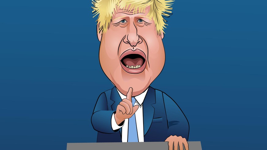 Eine Karikatur von Boris Johnson.