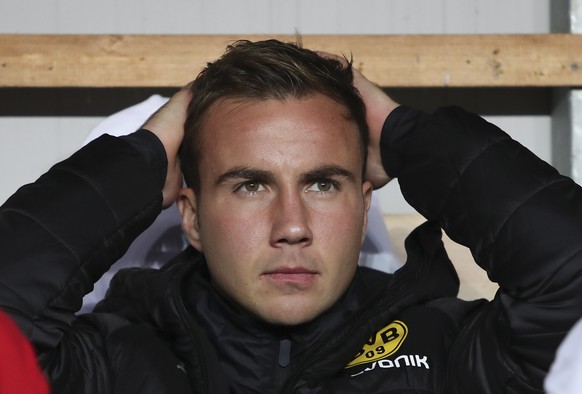 epa07889723 Mario Goetze of Borussia Dortmund on the bench ahead of the UEFA Champions League Group F match between Slavia Prague and Borussia Dortmund in Prague, Czech Republic, 02 October 2019. EPA/ ...