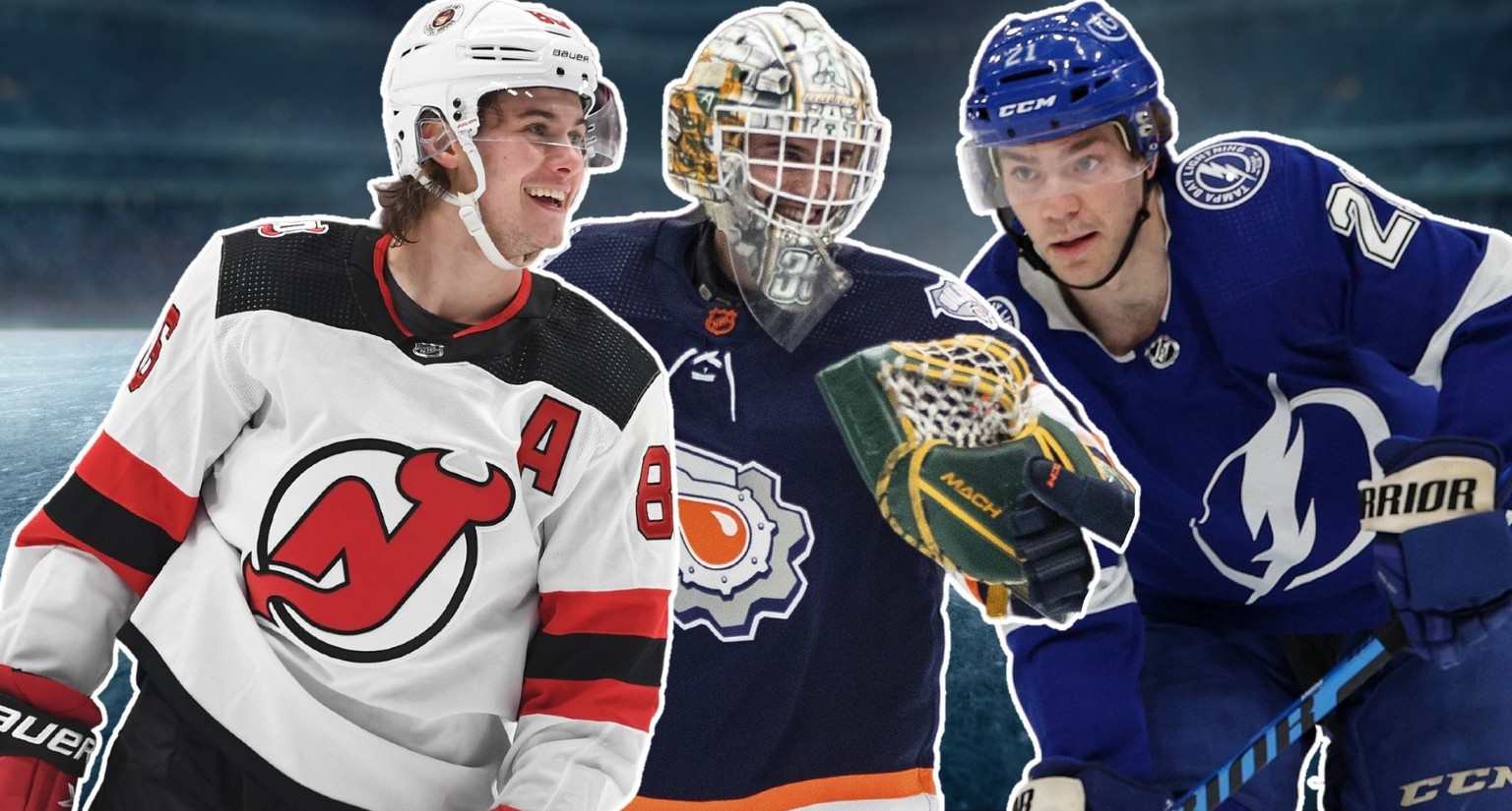 Drei der prägenden Figuren im Januar 2023 in der NHL: Jack Hughes, Matt Berlin und Brayden Point.
