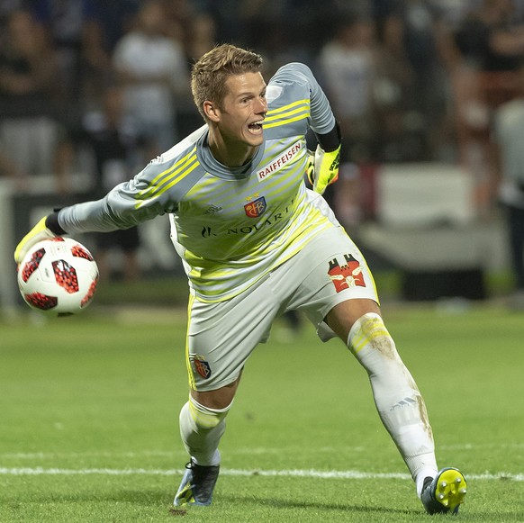 Basel&#039;s goalkeeper Jonas Omlin during the UEFA Champions League second qualifying round first leg match between Greece&#039;s PAOK FC and Switzerland&#039;s FC Basel 1893 in the Toumba stadium in ...