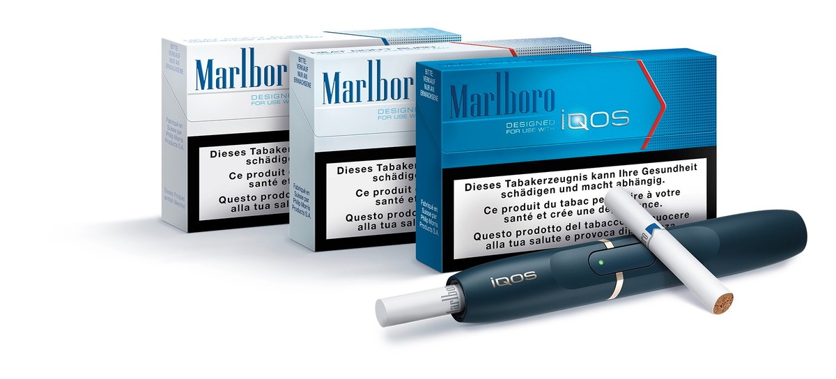 HANDOUT, ILLUSTRATION - iQOS Holder und Marlboro HeatSticks. Diese Woche hat Philip Morris S.A. "iQOS" lanciert, ein System, das den Tabak erhitzt. Nachdem es in zwei Pilot-Staedten in Japan ...