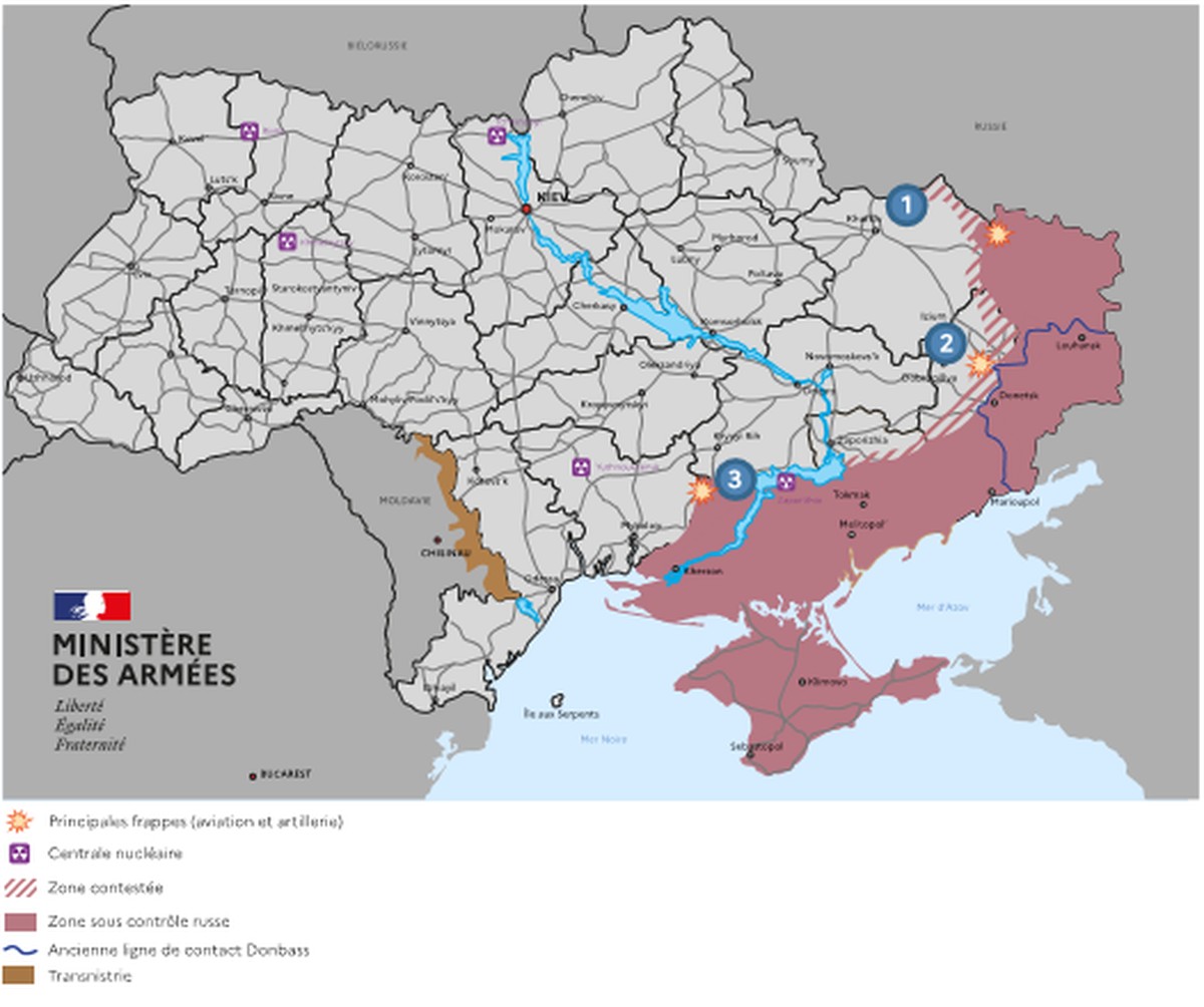 Carte du front ukrainien au 19 septembre 2022.