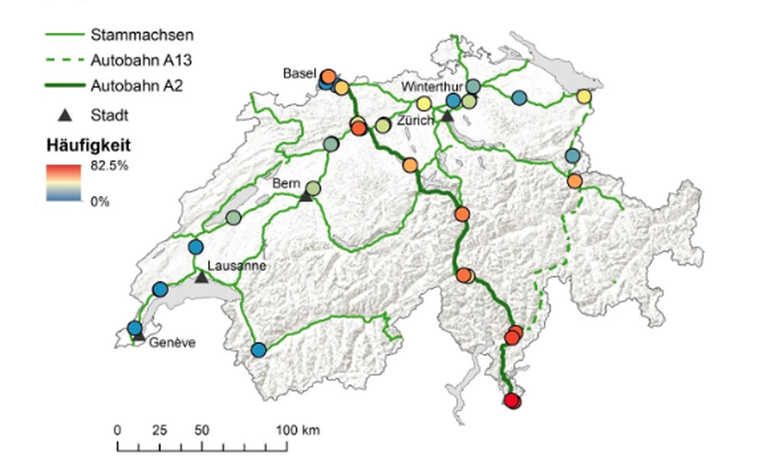 Verbreitung Asiatische Tigermücke Schweiz Karte