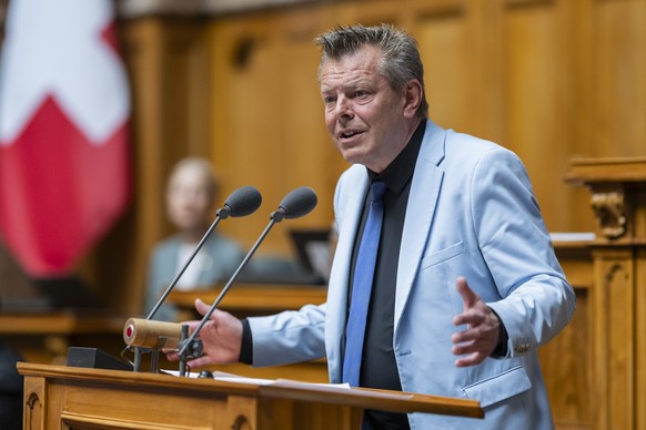 Reto Nause, Mitte-BE, spricht zur Grossen Kammer, an der Fruehjahrssession der Eidgenoessischen Raete, am Mittwoch, 19. Maerz 2025 im Nationalrat in Bern. (KEYSTONE/Alessandro della Valle)