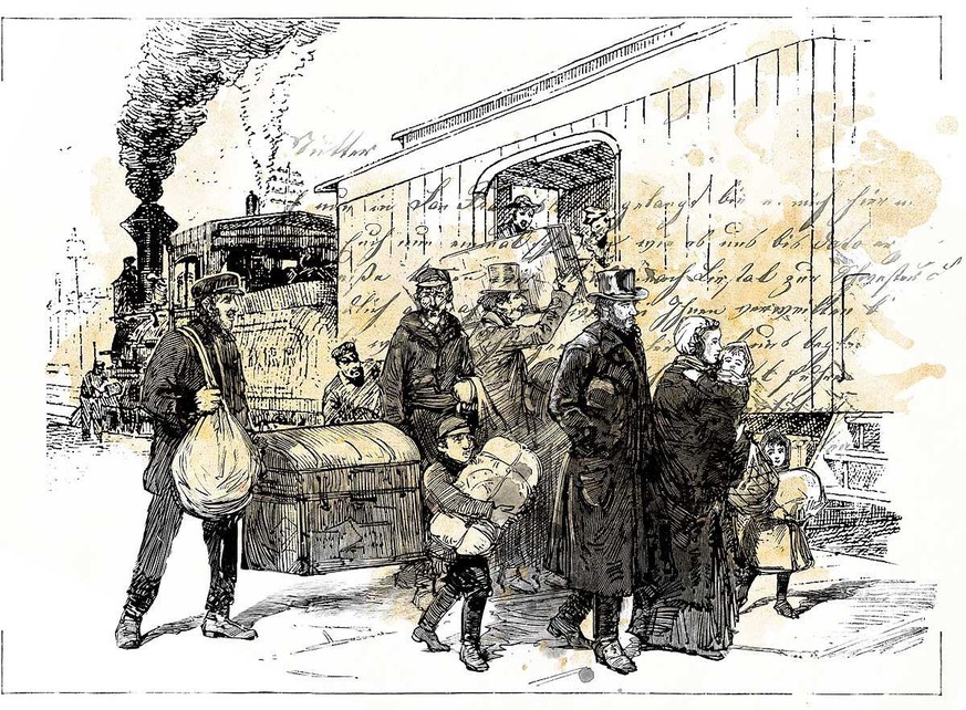 Im Juli 1868 verliess Familie Heer Glarus für immer. Ihr neues Leben führte sie über Zürich, Basel, Paris und Le Havre nach Amerika.