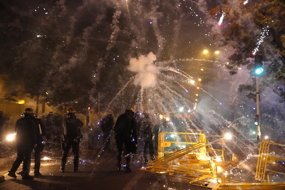 Police forces clash with youths in Nanterre, outside Paris, Thursday, June 29, 2023. The death of 17-year-old Nael by police during a traffic check Tuesday in the Paris suburb of Nanterre elicited nat ...