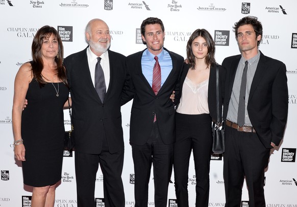 Honoree Rob Reiner, second from left, poses with his wife Michele and children Jake Reiner, Romy Reiner and Nick Reiner at the 41st Annual Chaplin Award Gala at Avery Fisher Hall on Monday, April 28,  ...