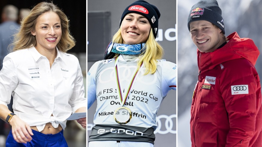 Ski-Teaserbild: Lara Gut-Behrami, Mikaela Shiffrin und Marco Odermatt