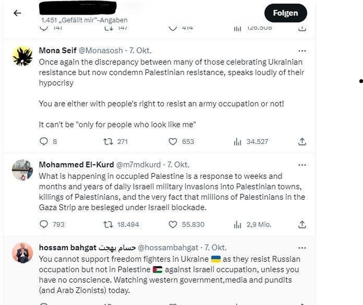 Bei diesen Tweets klickte die Co-Direktorin auf «Gefällt mir».