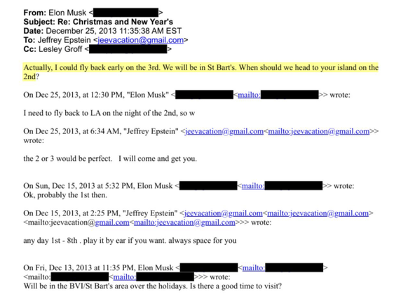 Für Musk habe Epstein «immer Platz».