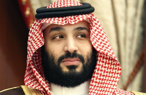 FILE - In this Monday, June 24, 2019 file photo, Saudi Arabia&#039;s Crown Prince Mohammed bin Salman meets with Secretary of State Mike Pompeo at Al Salam Palace in Jeddah, Saudi Arabia. English Prem ...