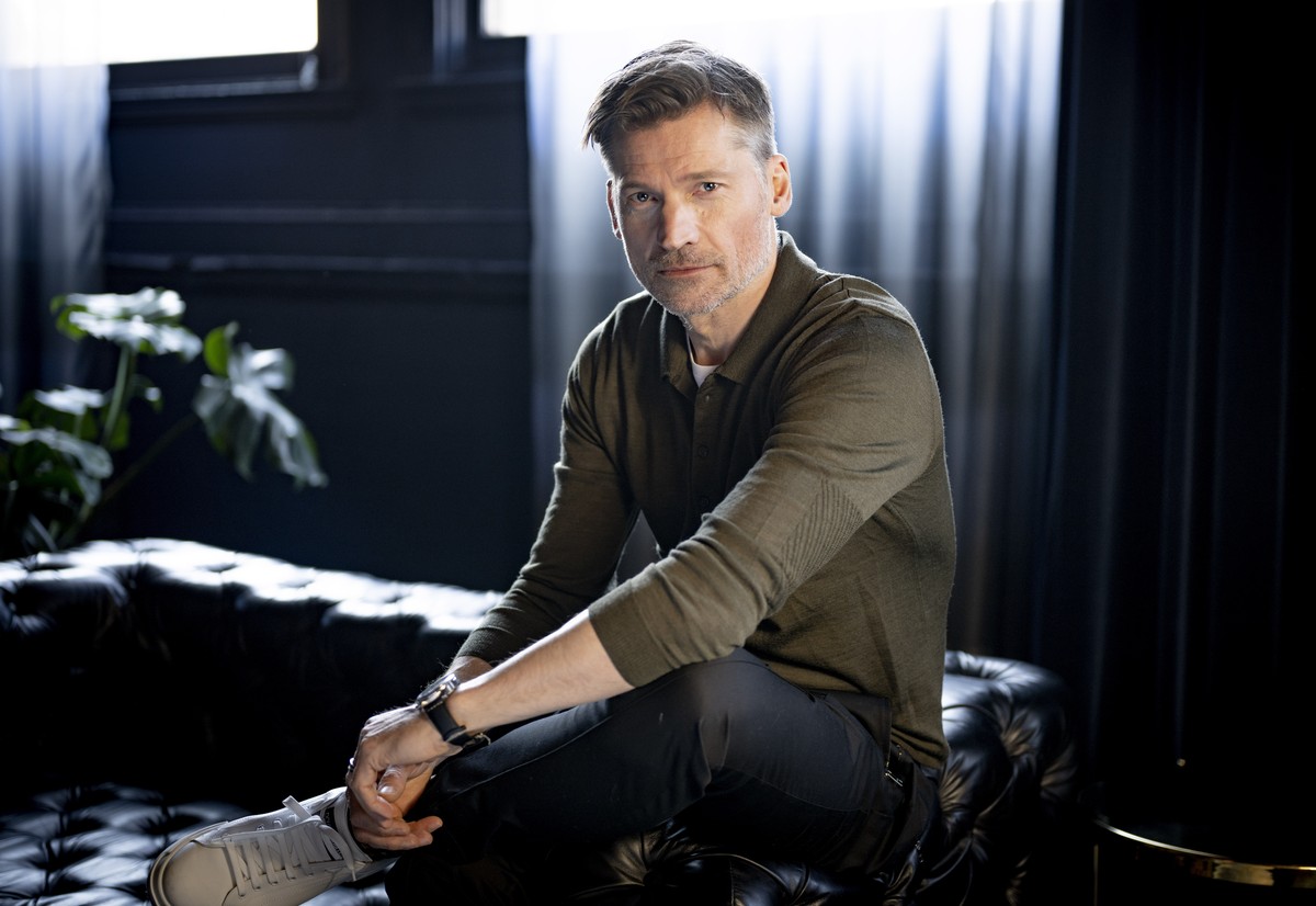 Nikolaj Coster-Waldau poses in New York on March 2, 2022, to promote his film ��Against the Ice." The film tells the story of Denmark���s Ejnar Mikkelsen, a captain, explorer and author who set o ...