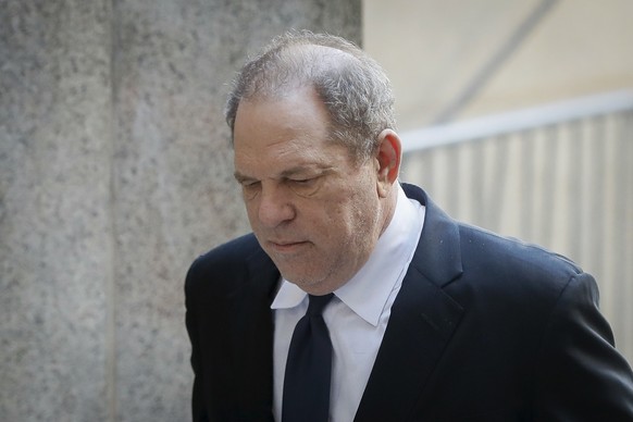 Harvey Weinstein arrives to court, Monday, July 9, 2018, in New York. Weinstein, who was previously indicted on charges involving two women, was due in court on Monday for arraignment on charges alleg ...