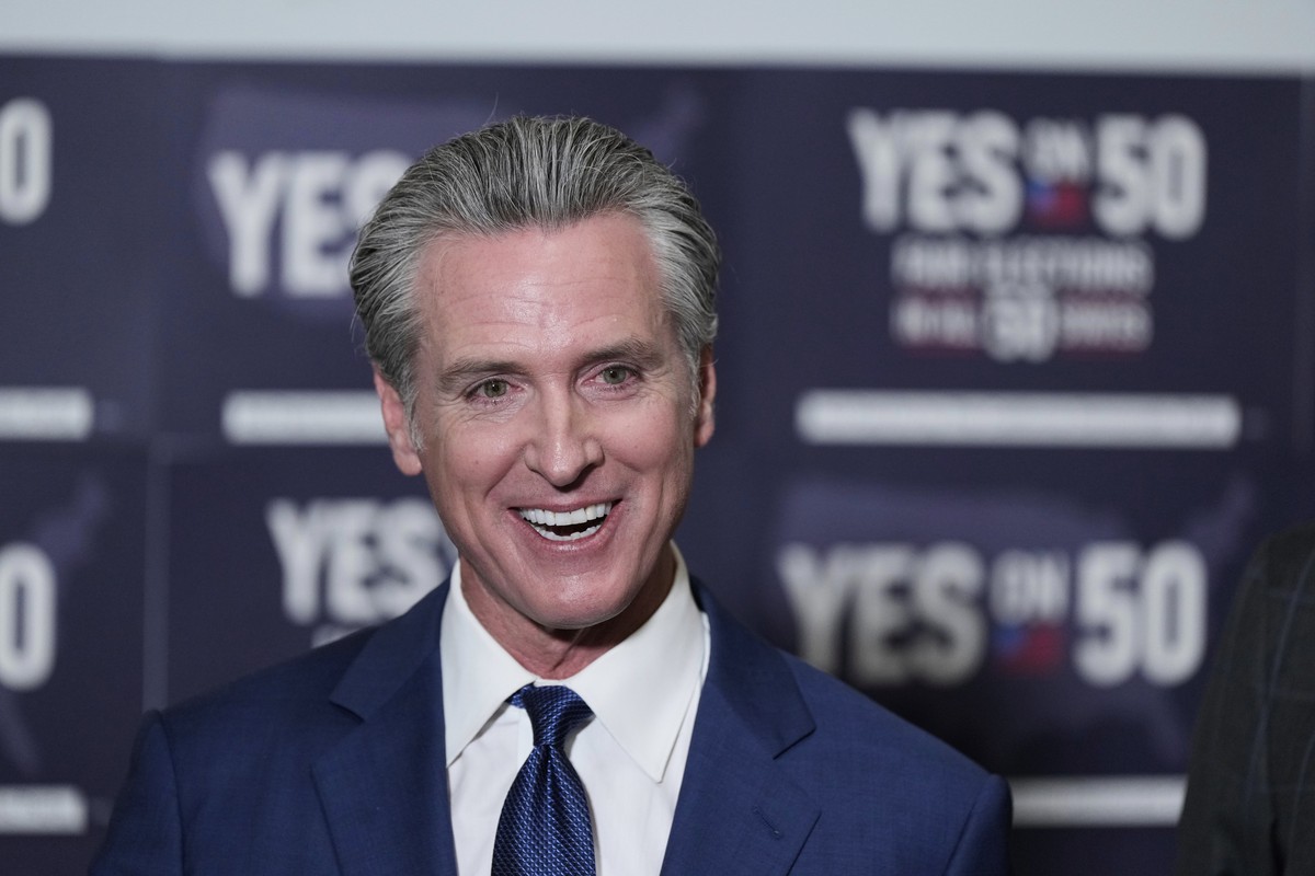 California Gov. Gavin Newsom answers questions after signing legislation calling for a special election on a redrawn congressional map on Thursday, Aug. 21, 2025, in Sacramento, Calif. (AP Photo/Godof ...