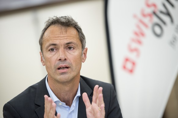 Swiss-Olympic-Direktor Roger Schnegg bei der heutigen Pressekonferenz in Lausanne.