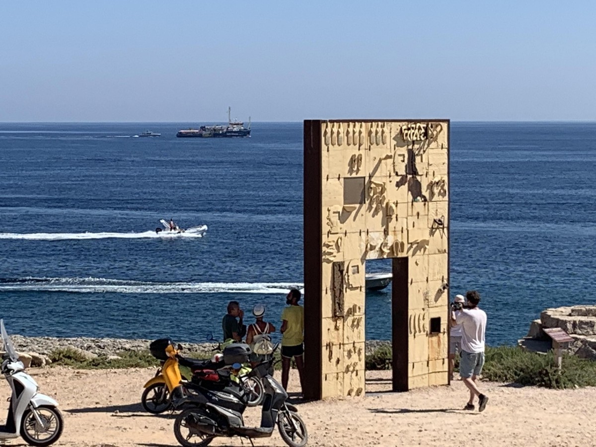 epa07674995 The Sea Watch 3 vessel out from the Lampedusa harbour, Italy, 26 June 2019. The captain of Sea Watch 3 vessel, carrying 42 survivors on board, has decided to defy possible heavy fines Ital ...