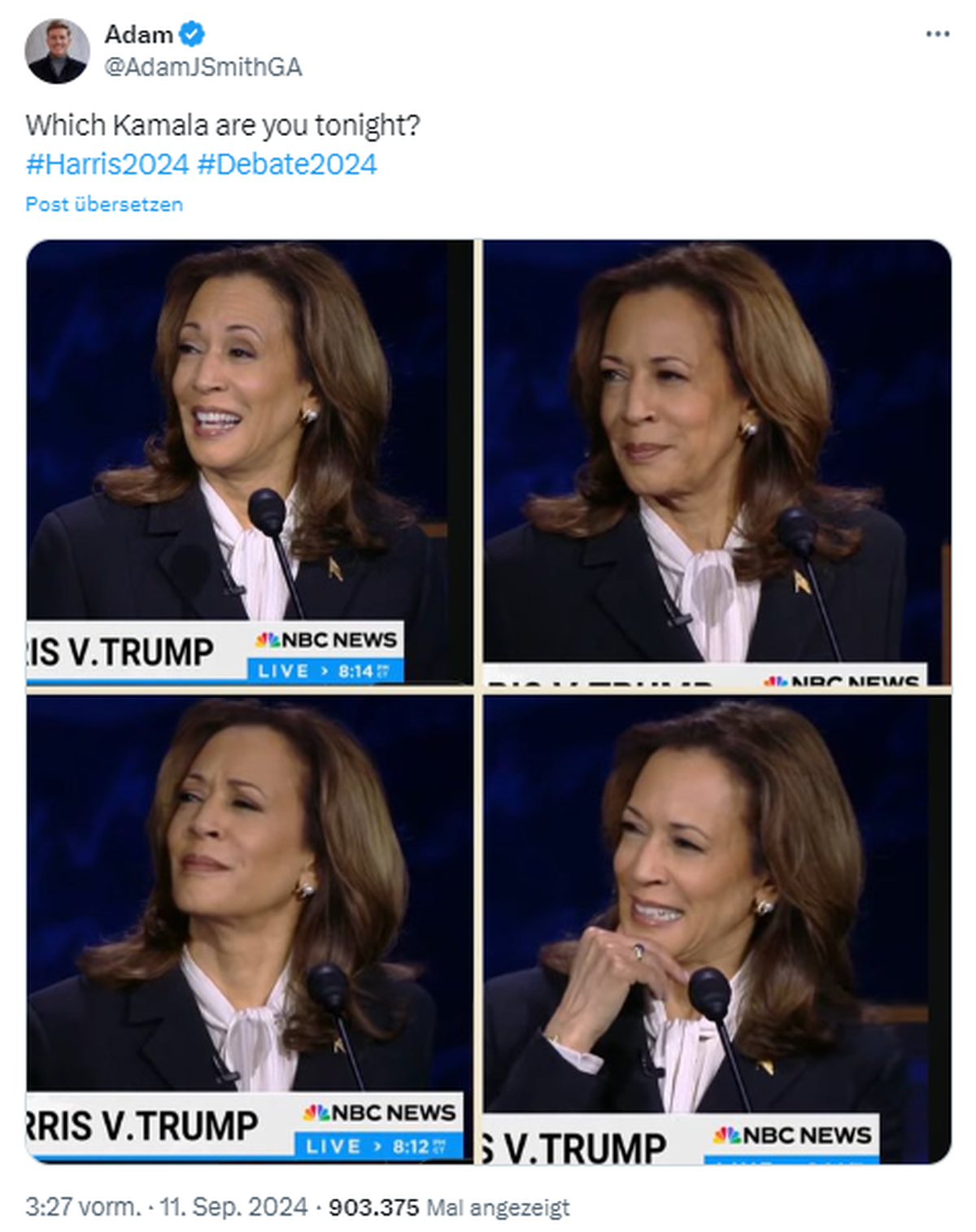 Kamala Harris und Donald Trump im TV-Duell