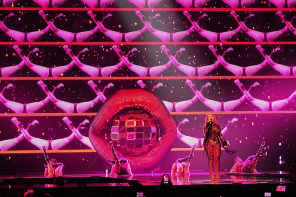 Miriana Conte from Malta performs the song &quot;SERVING&quot; during the Grand Final of the 69th Eurovision Song Contest, in Basel, Switzerland, Saturday, May 17, 2025. (AP Photo/Martin Meissner)
Swi ...