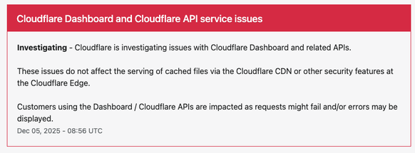 Cloudflare down 5.12.25