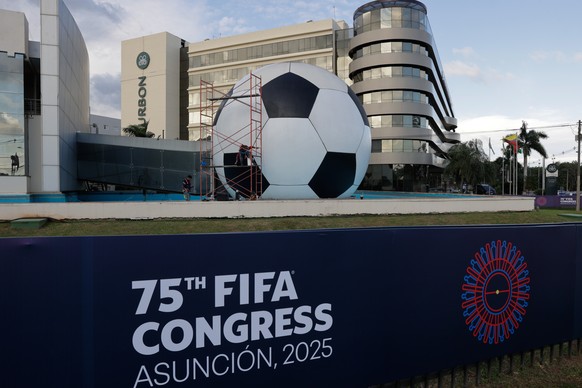 epa12087592 Exterior view on Museo CONMEBOL in Luque, Paraguay, 09 May 2025. The 75th FIFA Congress is to be held in Asuncion, Paraguay on 15 May 2025. EPA/Juan Pablo Pino