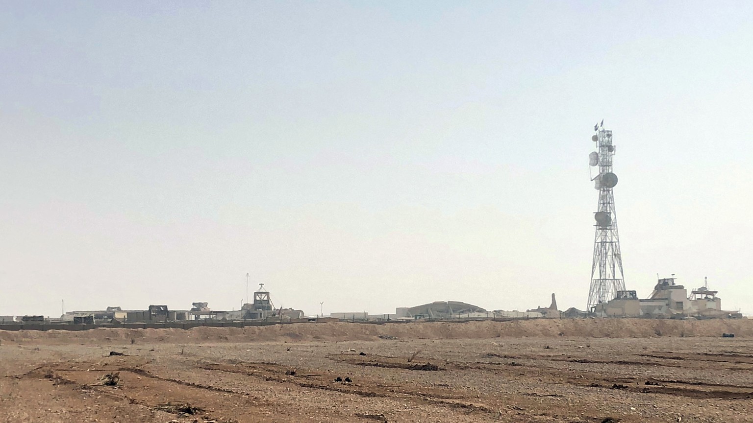 FILE - The al-Tanf military outpost in southern Syria is seen on Oct. 22, 2018. The Pentagon says the U.S. military launched airstrikes early Oct. 27, 2023, on two locations in eastern Syria linked to ...