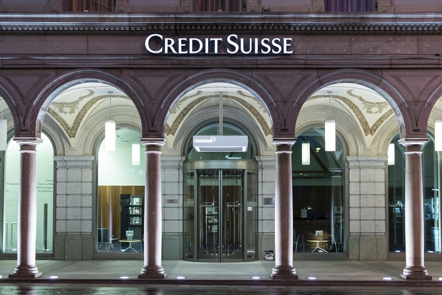 ARCHIVBILD ANLAESSLICH VON RAZZIEN IN CREDIT SUISSE FILIALEN IN LONDON, PARIS UND AMSTERDAM, AM FREITAG, 31. MAERZ 2017 - Die Credit Suisse Filiale in Lugano, am 28. April 2014. (KEYSTONE/Christian Be ...