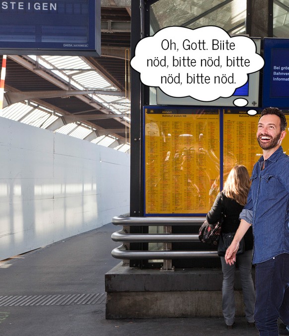 ARCHIVBILD ZUM SBB-FAHRPLANWECHSEL --- Zwei Reisende studieren am 11. Februar 2011 am Hauptbahnhof in Zuerich den Fahrplan. (KEYSTONE/Martin Ruetschi)