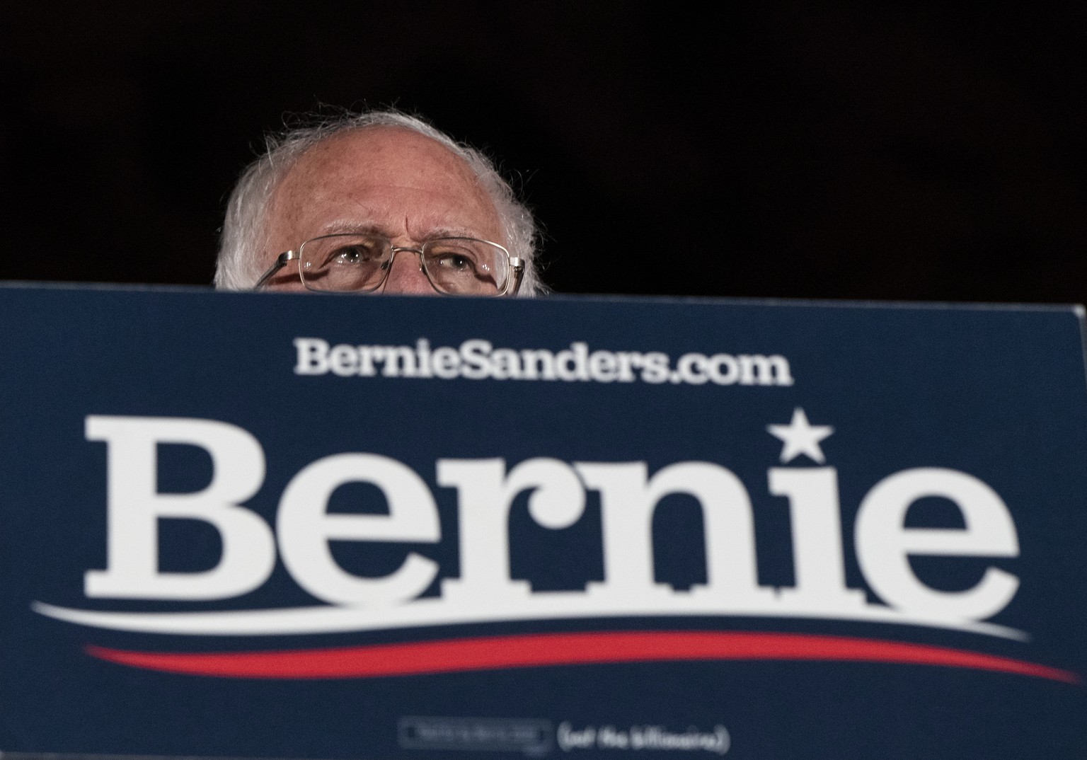 epa08236264 Vermont Senator Bernie Sanders speaks at a rally in Las Vegas, Nevada, USA, 21 February 2020. EPA/CHRISTIAN MONTERROSA