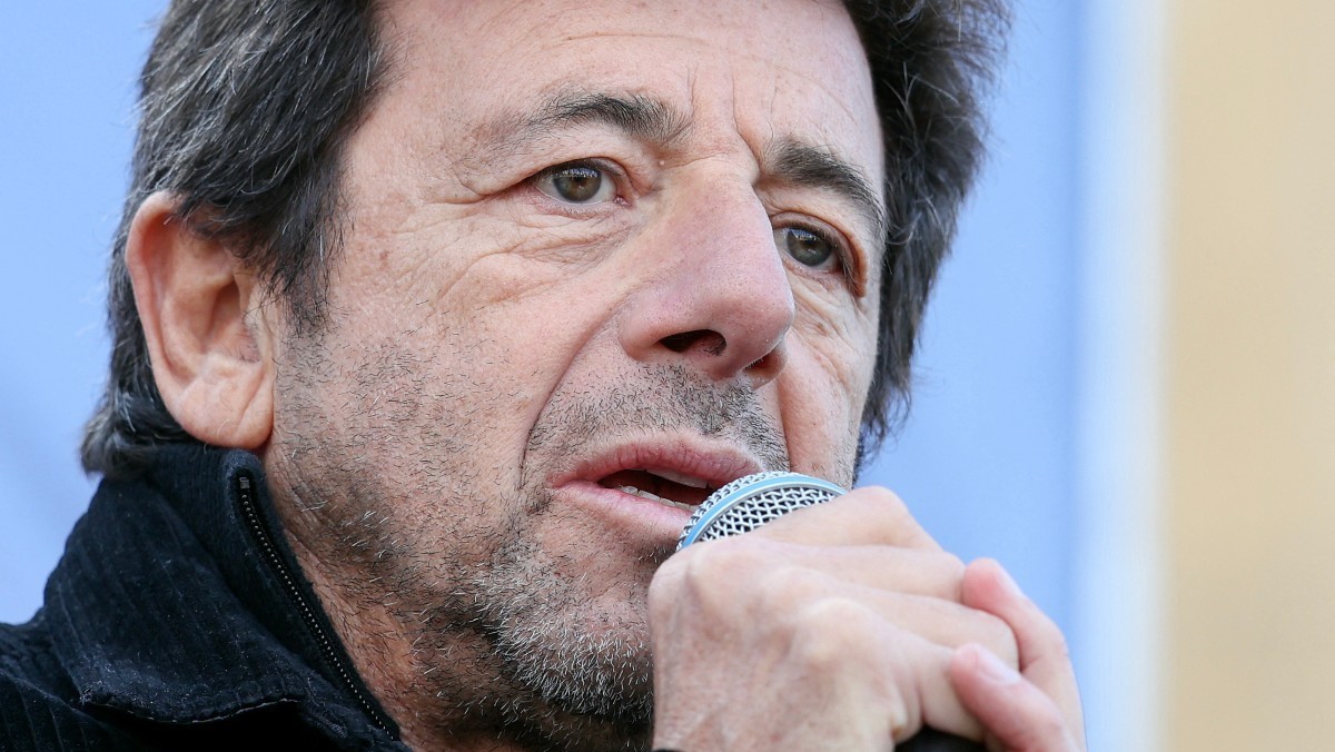 French singer and actor Patrick Bruel speaks during a rally organised by the CRIF in support of Israeli hostages and in the memory of the victims of the October 7, 2023, in front of the Trocadero in P ...