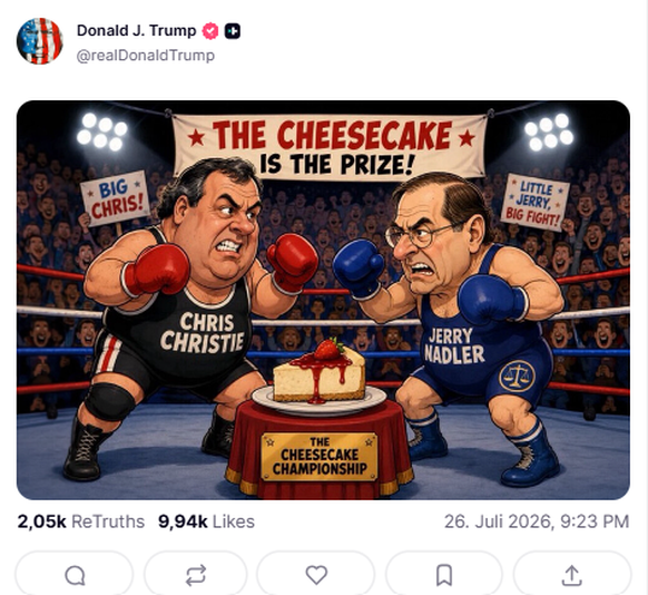 Trump Truthsocial Post: Chris Christie, Jerry Nadler