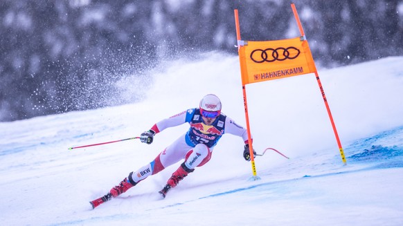 ABD0048_20190124 - KITZBUEHEL - OESTERREICH: Mauro Caviezel (SUI) waehrend dem 2. Training der Herren am Donnerstag, 24. Januar 2019, auf der Streif in Kitzbuehel. (KEYSTONE/APA/EXPA/JOHANN GRODER)