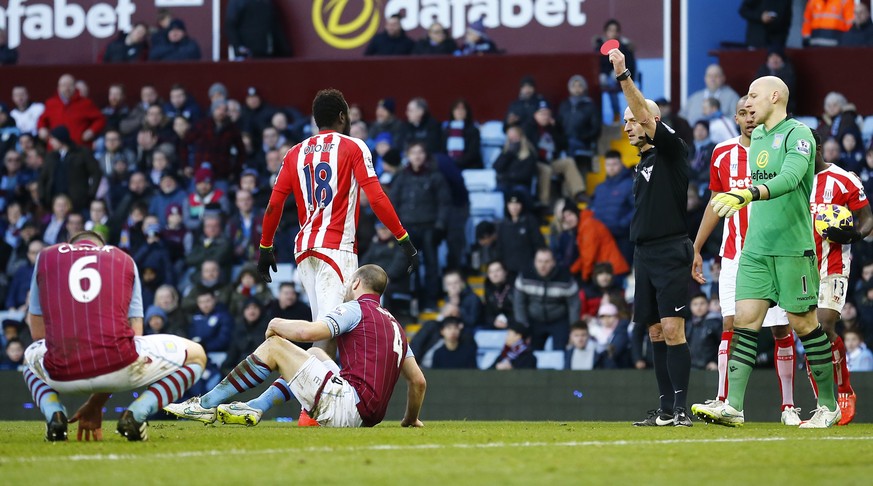 Penalty für Stoke, Rot und anschliessend Sperre für Aston Villas Ron Vlaar.