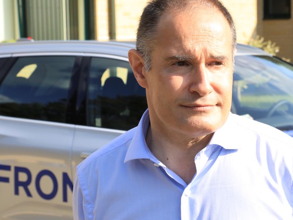 epa09353879 Executive Director of European Border and Coast Guard Agency Frontex Fabrice Leggeri attends media briefing during his visit in Druskininkai, Lithuania, 19 July 2021. The European Union bo ...