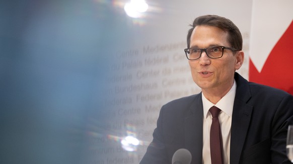 Martin Schlegel, Designierter Praesident des Direktoriums SNB, Nachfolger von Thomas Jordan, anlaesslich der Medienkonferenz des Bundesrates, am Mittwoch, 26. Juni 2024, im Medienzentrum Bundeshaus in ...