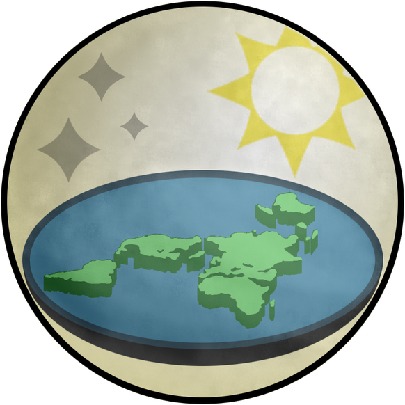 Logo der Flat Earth Society.