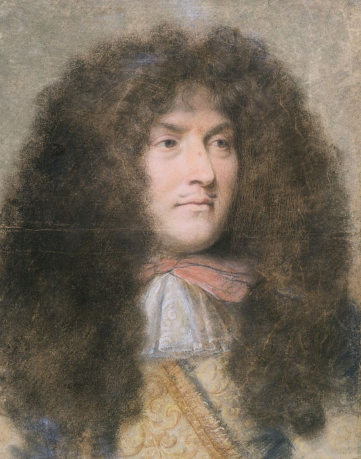 Charles Le Brun (1619-1690), French School. Portrait of King Louis XIV of France (1638-1715), 1667. Pastel on paper (0.52 x 0.40 m.). Paris, musee du Louvre. (Photo by: Photo12/Universal Images Group  ...