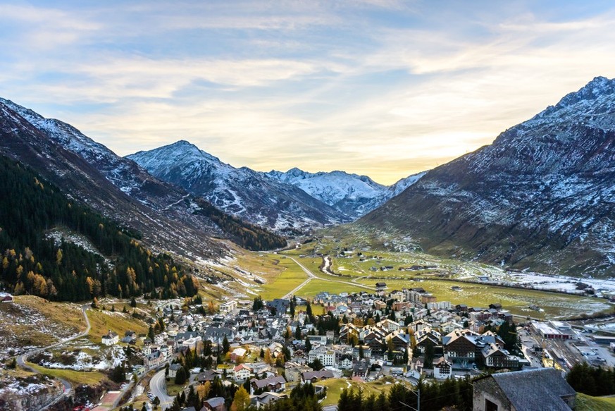 Sliderstory Höhenlage von Schweizer Orten Andermatt