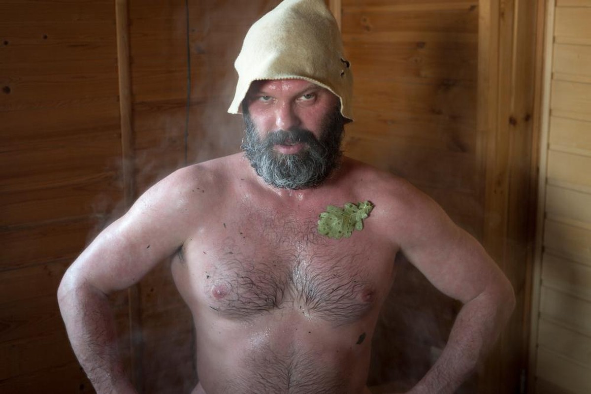 Sauna Cringy Stockfoto